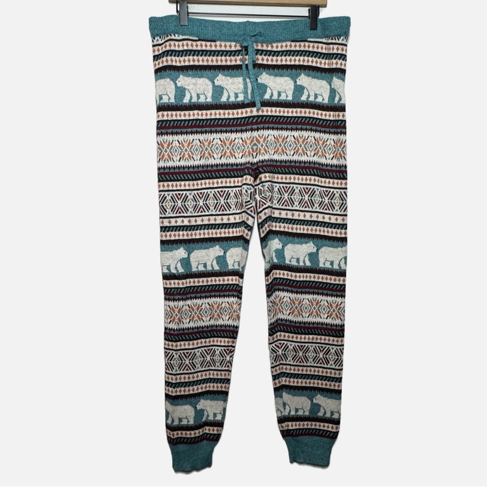 American Eagle fair isle polar bear knit pajama lingerie pants XL winter warm